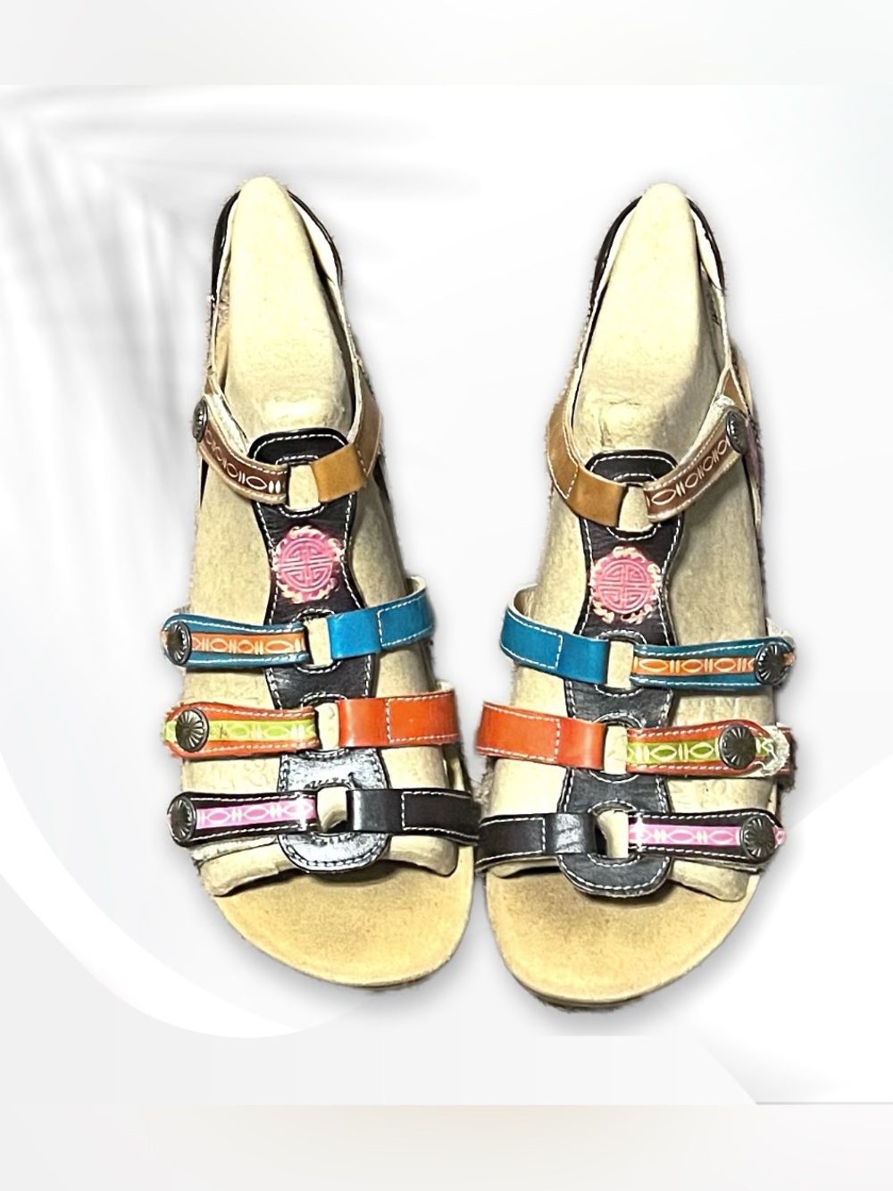 Spring Step L'Artiste Women’s Multicolor Leather Strappy Sandals EU 42